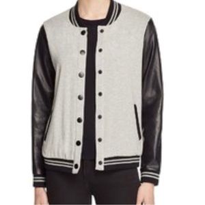 Black & Grey Varsity Jacket by Splendid for Bloomingdales,Snap Closure NWWT SZ-L